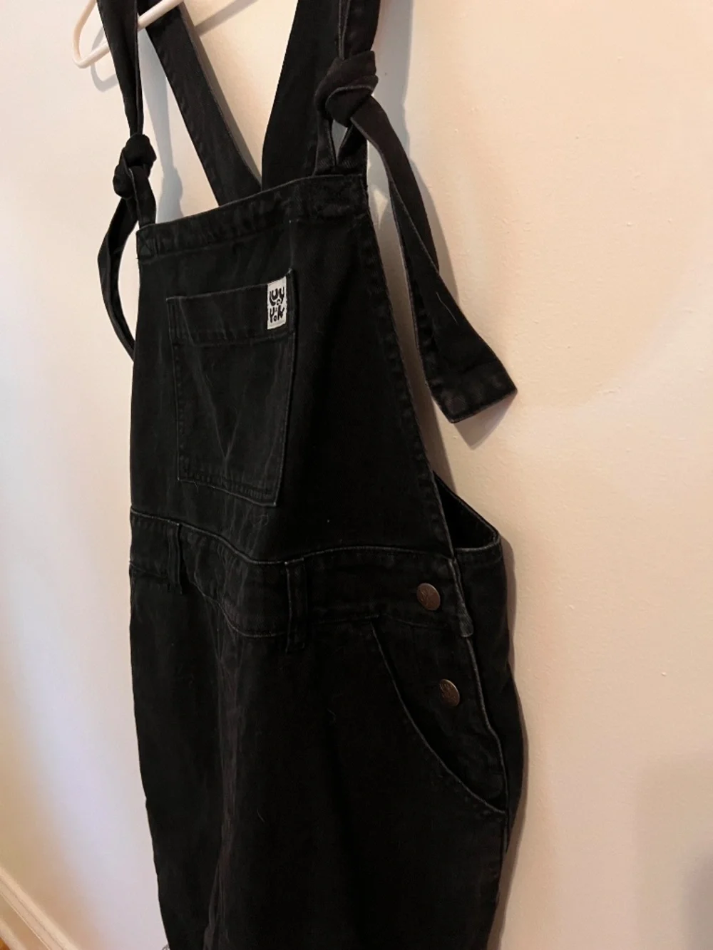 Lucy & Yak Cutoff Overalls | Black Denim Dungarees | Size 4R